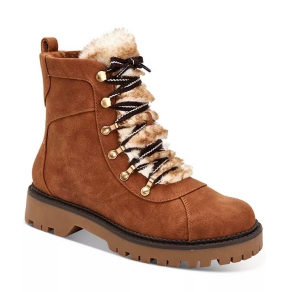 Style & Co. Faux Fur Combat Boots - Picture 1 of 8